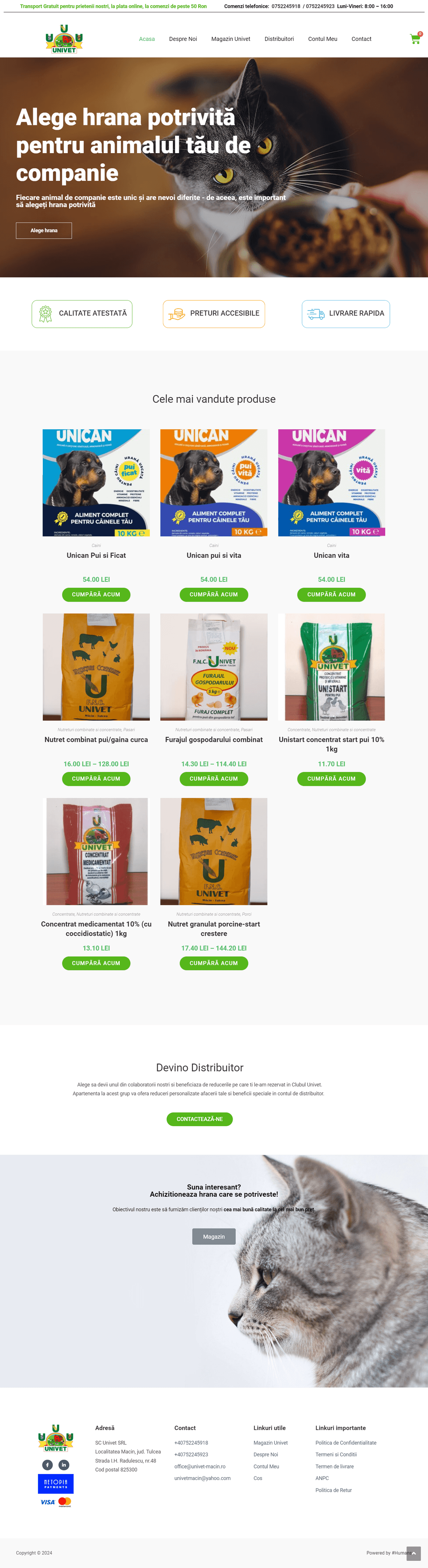 Pet food Online store